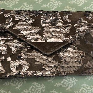 Crushed Velvet and Sequin Clutch